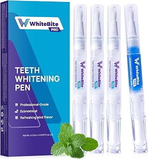 WhiteBitePro Teeth Whitening Pens (4 Pack) - 35% Carbamide Peroxide, Desensitizing Gel for Sensitive Teeth, Enamel-Safe & Travel-Friendly