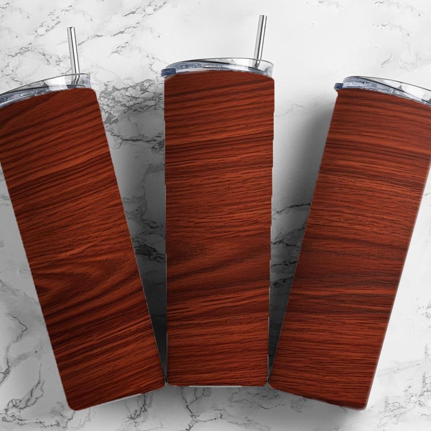 Brown timber wood grain Skinny Tumbler 20oz - Double wall Vacuum Coffee Tumbler Cup - Insulated Travel Coffee Mug