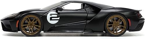 Miniatura 4 de Jada Toys Big Time Muscle 1:24 2017 Ford GT - Coche fundido a presión, rayas negras/blancas, juguetes para niños y adultos