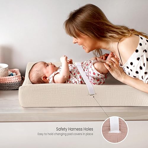 Miniatura 7 de lulumoon Funda para cambiador de bebé funda de muselina para cambiador de pañales, sábanas para cambiadores para niñas y niños