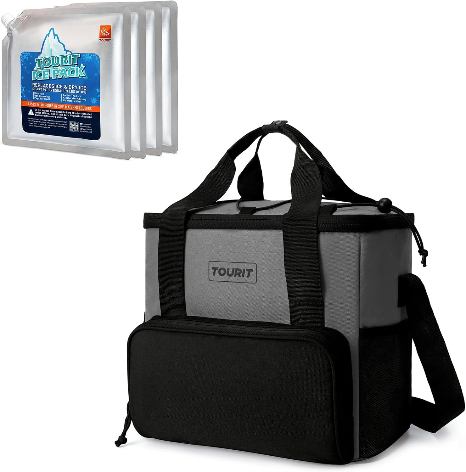 TOURIT Insulated Lunch Cooler Bag with Reusable Ice Packs for Coolers Long Lasting