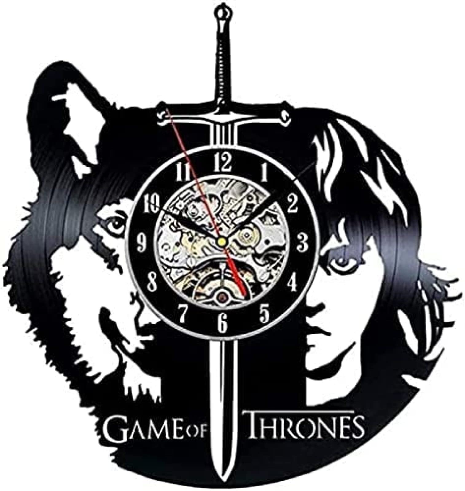 AVJERA Thrones Wall Clock Modern Design 3D Stickers Creative Vinyl Record Wall Clocks Hanging Watch Home Decor Silent 12 Inch