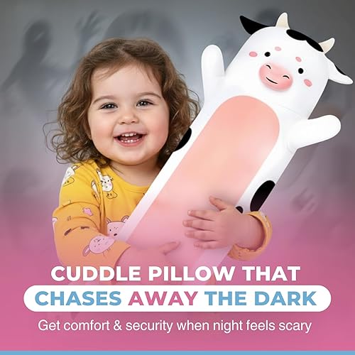 Miniatura 3 de Cuddle Paws Almohada grande de peluche de vaca de 47 pulgadas, juguetes kawaii, lindos animales de peluche gigantes, regalo para novia, peluche