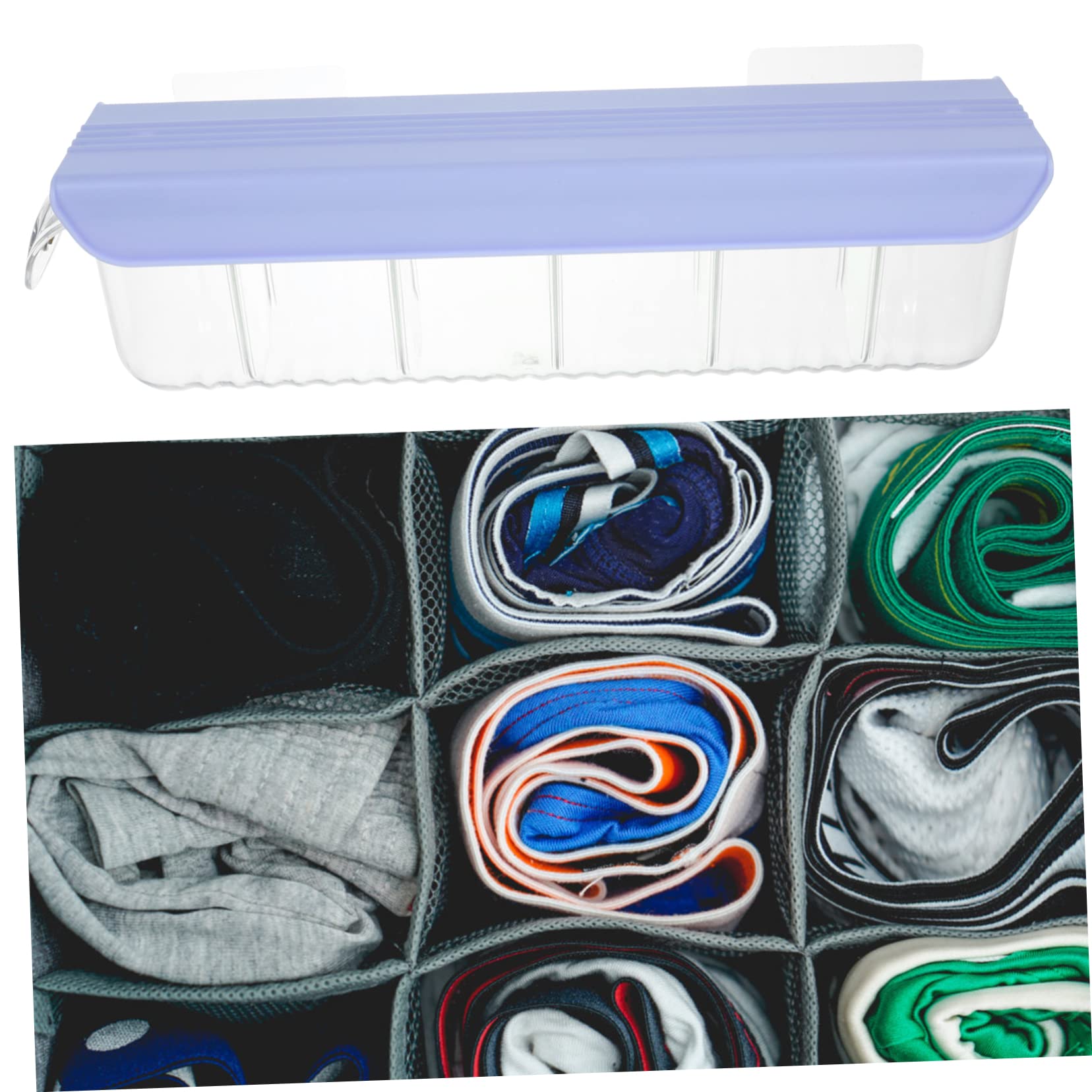 JECOMPRIS Wall Mounted Sock Organizer Detachable Storage Box for Socks and Panties Pet Material Space Saving Hanging Design for Bedroom and Closet Organization Easy to Install