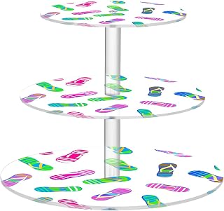 3 Tier Cupcake Stand Flip Flops Display Tower for Pastry, Acrylic Dessert Tray Hold 34 Cupcakes for Wedding Birthday Party Holiday Event