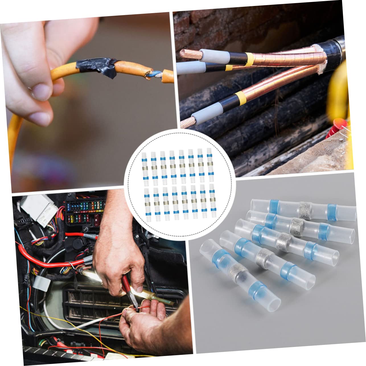 iplusmile 300pezzi Connettori Giunzione Elettrici Termoretraibili Per Cavi Kit Per Saldatura Con Maniche Isolanti Facile Installazione Per Auto e