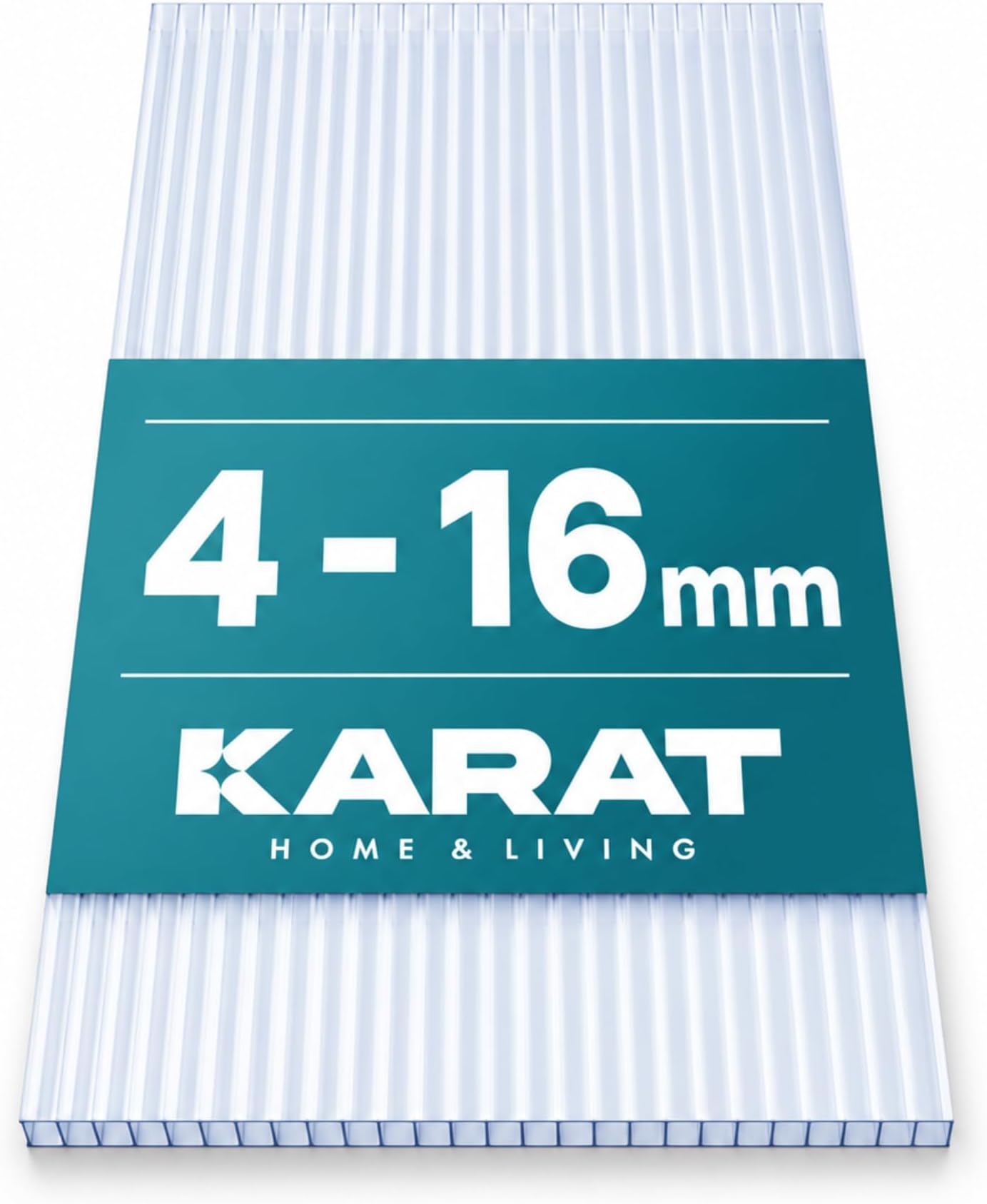 KARAT Greenhouse Multi-Wall Sheets with High Ductility, 60.5 x 121 cm, Twin-Wall Sheets, Double Wall Sheets Made of Polycarbonate (Transparent, 10 mm)