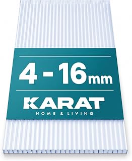 KARAT - Gewächshaus Stegplatten mit hoher Formbarkeit - 60,5 x 121 cm - Hohlkammerplatten Doppelstegplatten aus Polycarbonat (6 mm, Transparent)