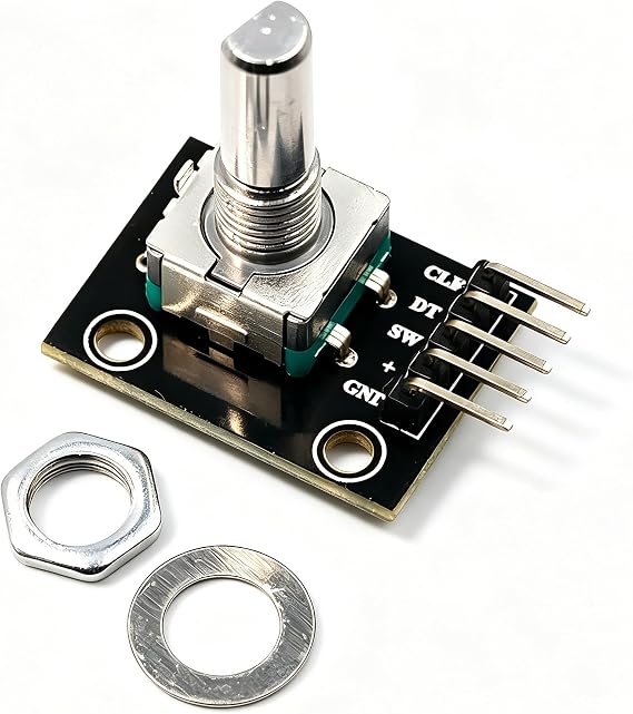 5Pcs 360 Degree Rotary Encoder Module KY-040 with Black Knobs