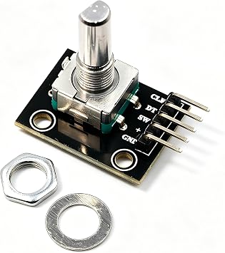 5Pcs 360 Degree Rotary Encoder Module KY-040 with Black Knobs