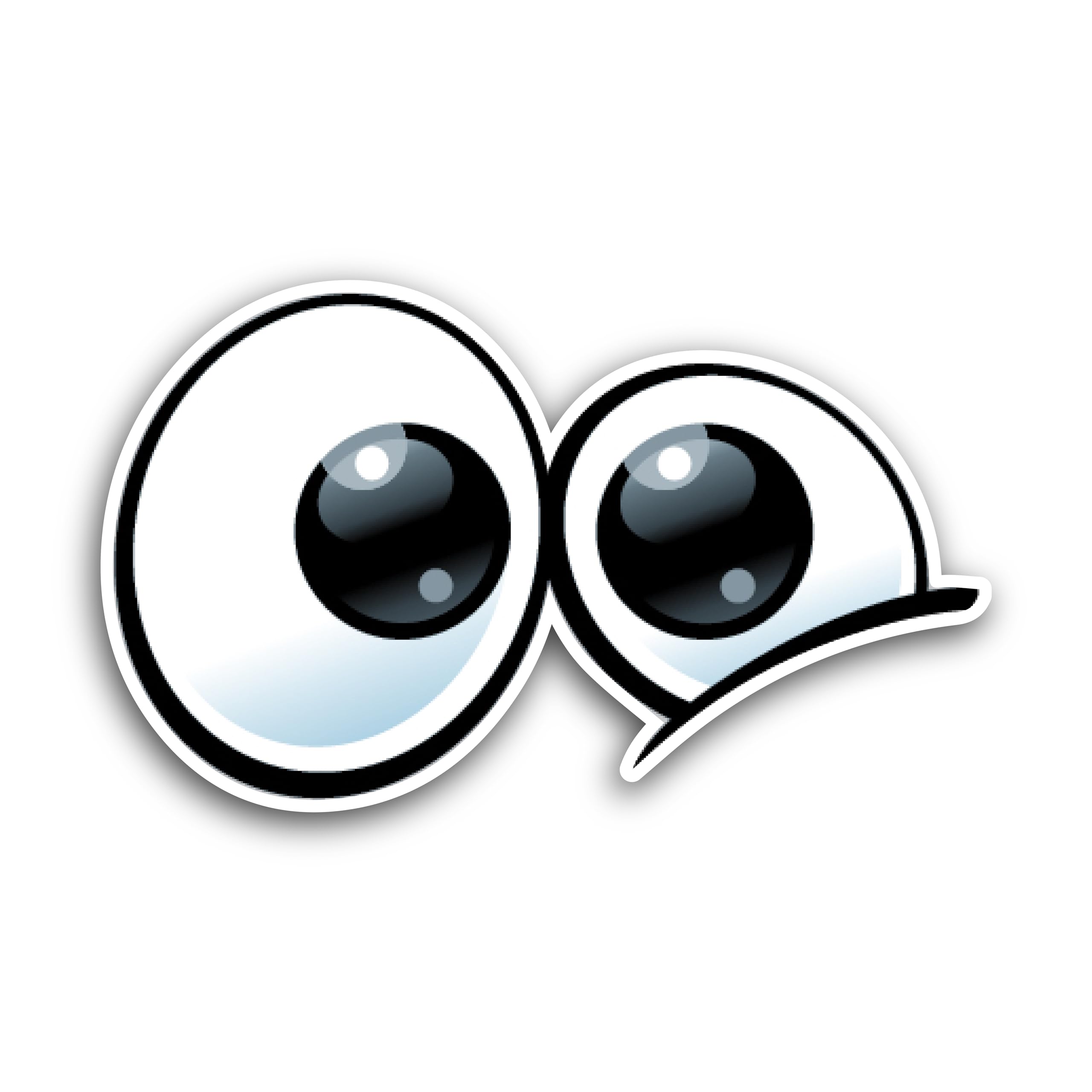 2 (Pieces) 3" and 5" Black Eye Balls Decal Sticker, Waterproof Vinyl Decals for Many Purpose Like Cars, Trucks, Laptops, Phones, Windows and More