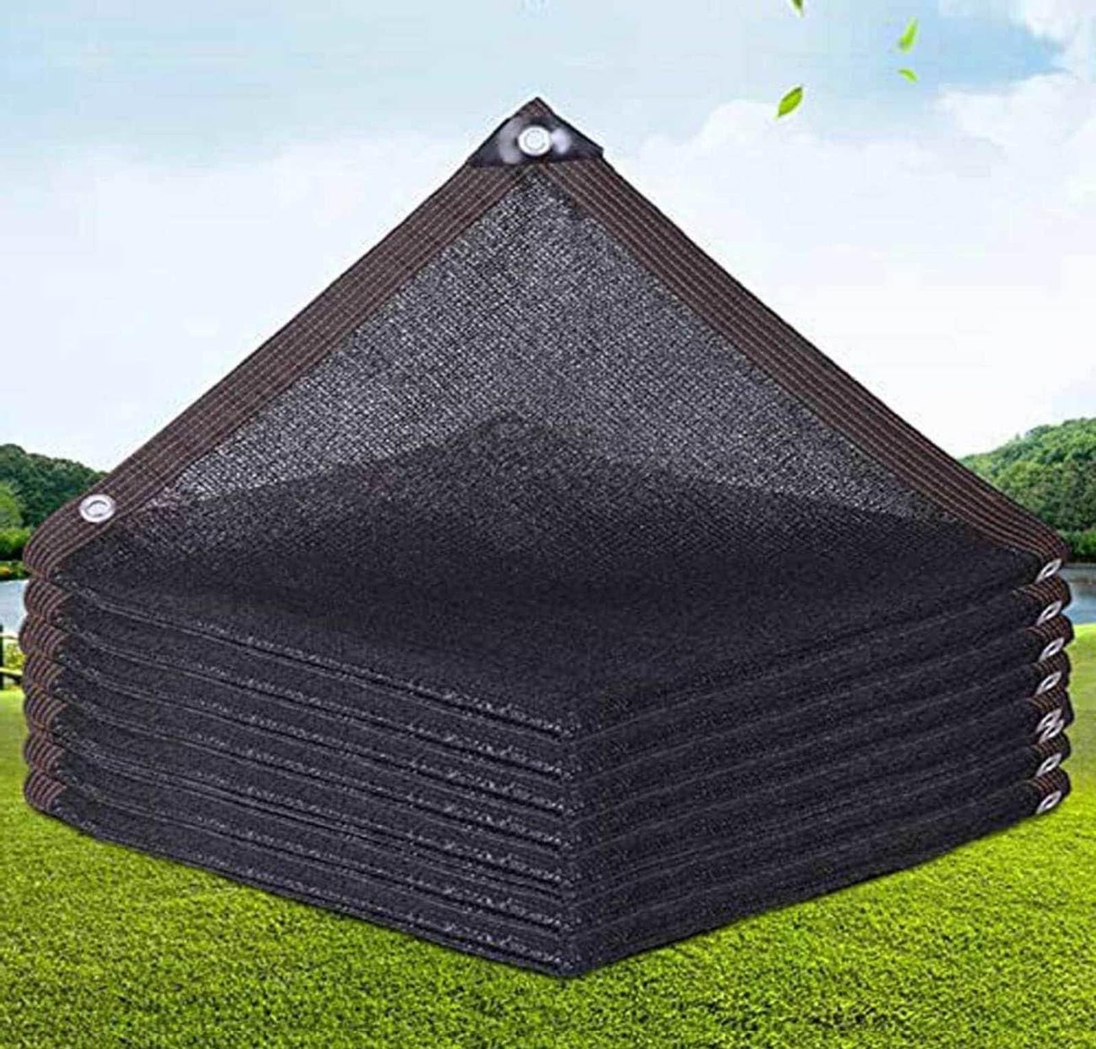 Sonnenschirm für Garten, Sonnensegel mit Ösen, multifunktional, rechteckig, atmungsaktives Mesh, für Garten, Pergola, Pflanze, Balkon, Terrasse, Schwarz, 5 x 8 m