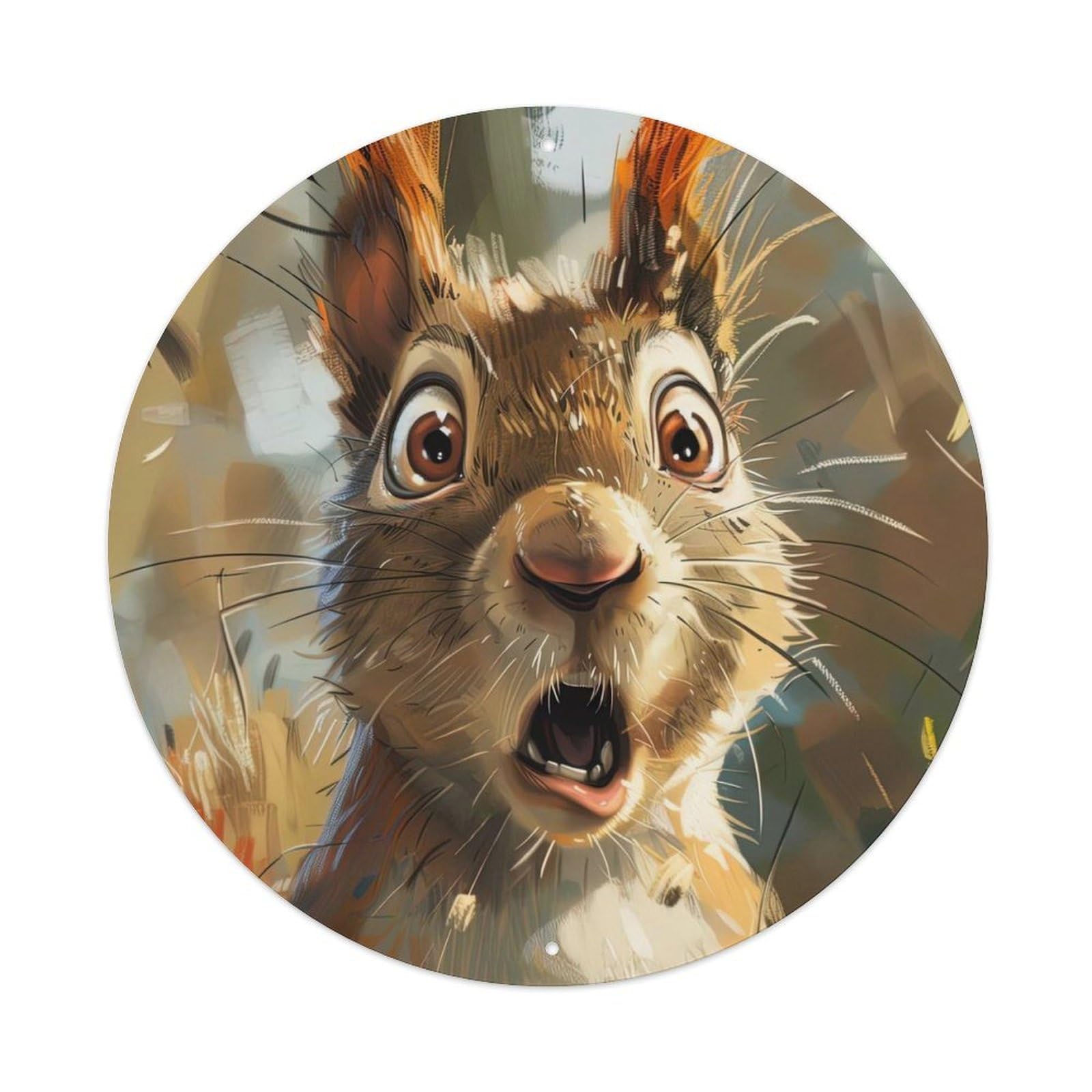 Animal Cartoon Style Squirrel Metal Tin Sign