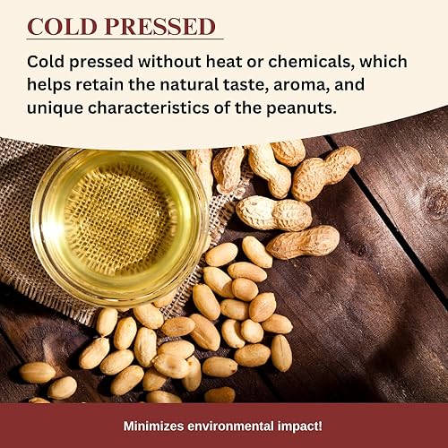 Miniatura 3 de Darsa Organics Aceite de maní prensado en frío (16.9 fl oz) 16.9 oz  Aceite de maní orgánico para freír, cocinar, aceite para el cabello y