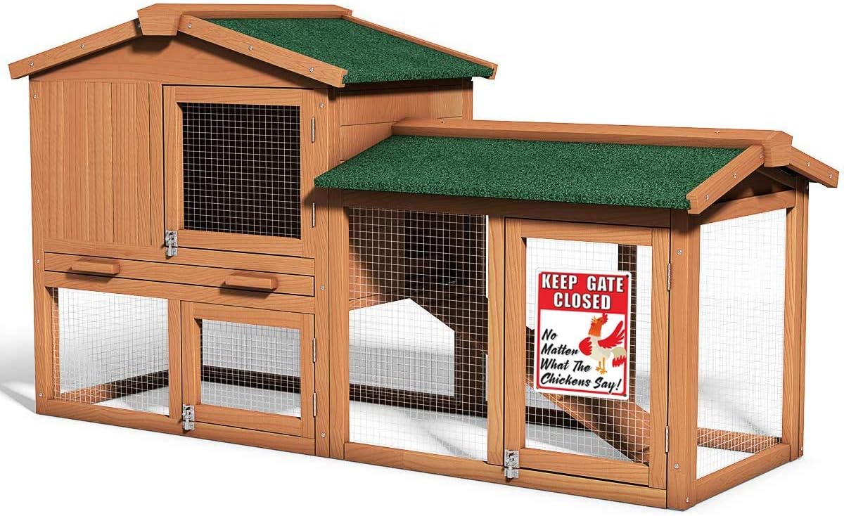 Chicken Warning Sign, Keep Gate Closed No Matter What The Chickens Say Decoration Metal Banner for Farm Chicken Coop Outdoor Home Kitchen Rooster Hen House, Funny Gifts for Fan Lovers, 9 x 12 inch