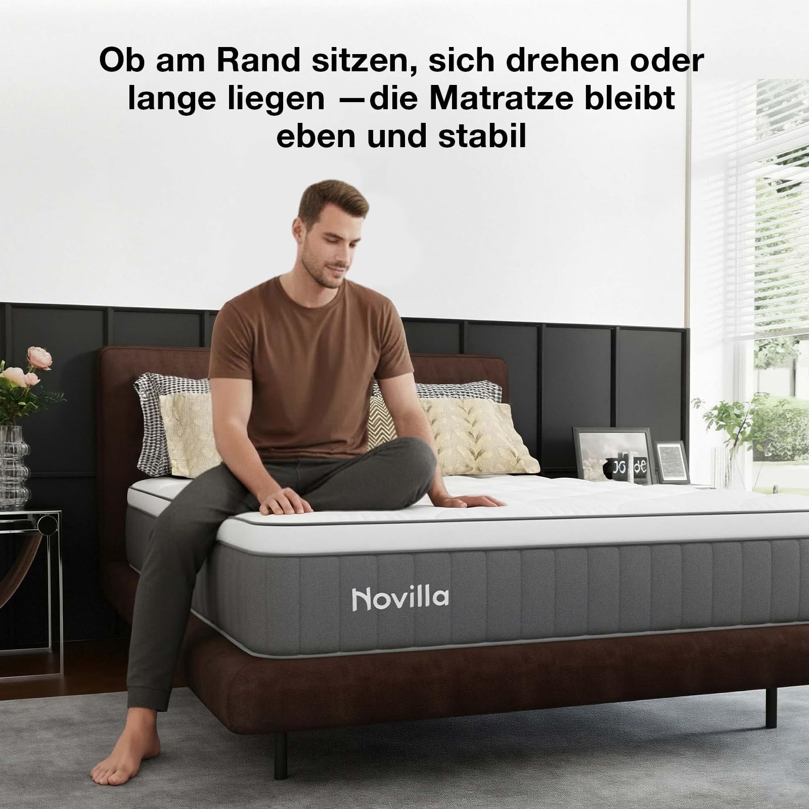 Novilla Matratze 180x200 cm, 22 cm Höhe Härtegrad H4 Kühlende & atmungsaktive 7-Zonen Kaltschaummatratze, Memoryschaum & Komfortschaum Rollmatratze, Oeko-TEX Zertifiziert atmungsaktiver Bezug