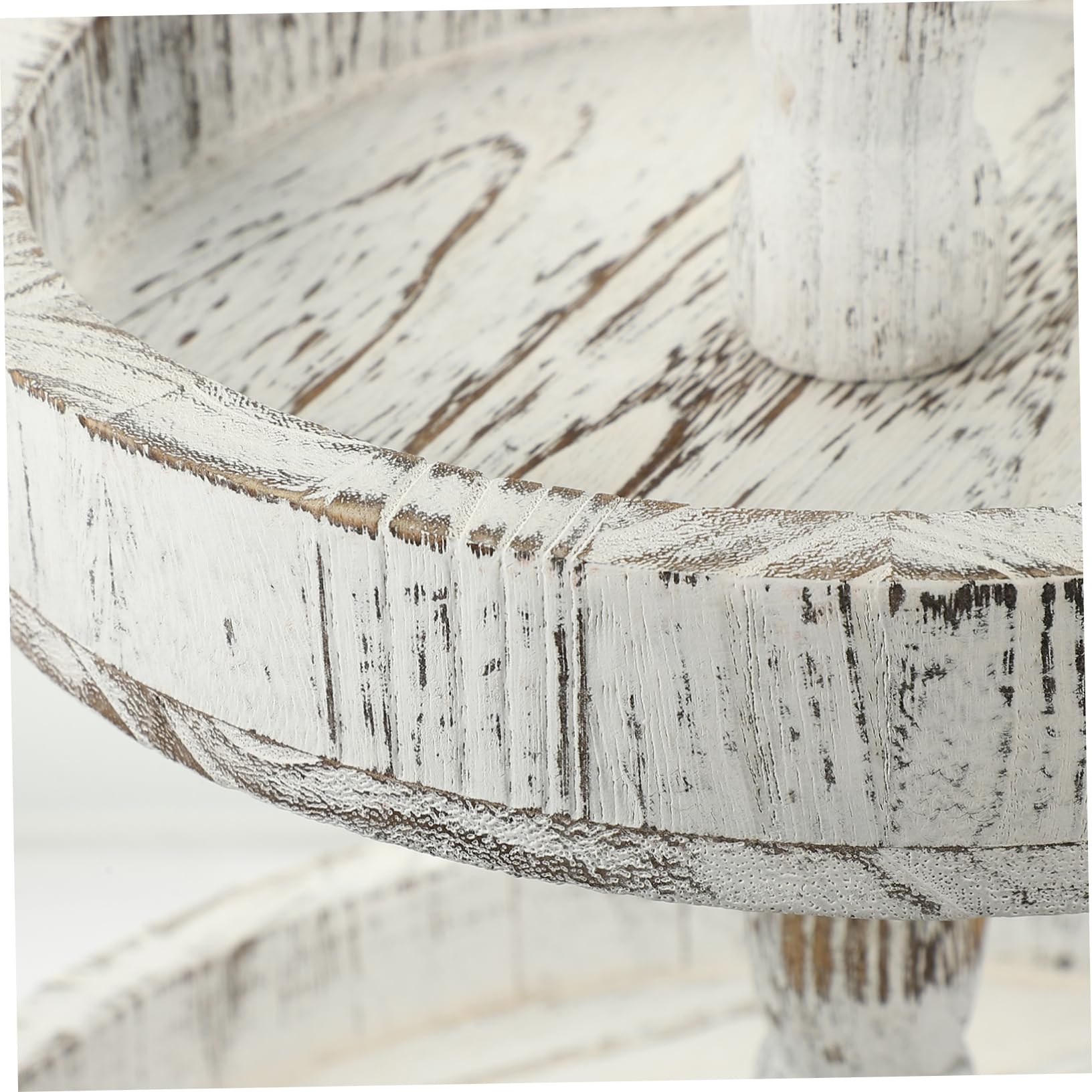 KICHOUSE 2 Tiered Tray Farmhouse Table Decor Wooden Cake Stand Tiered Tray Stand for Dessert Display Modern Style Table Centerpiece