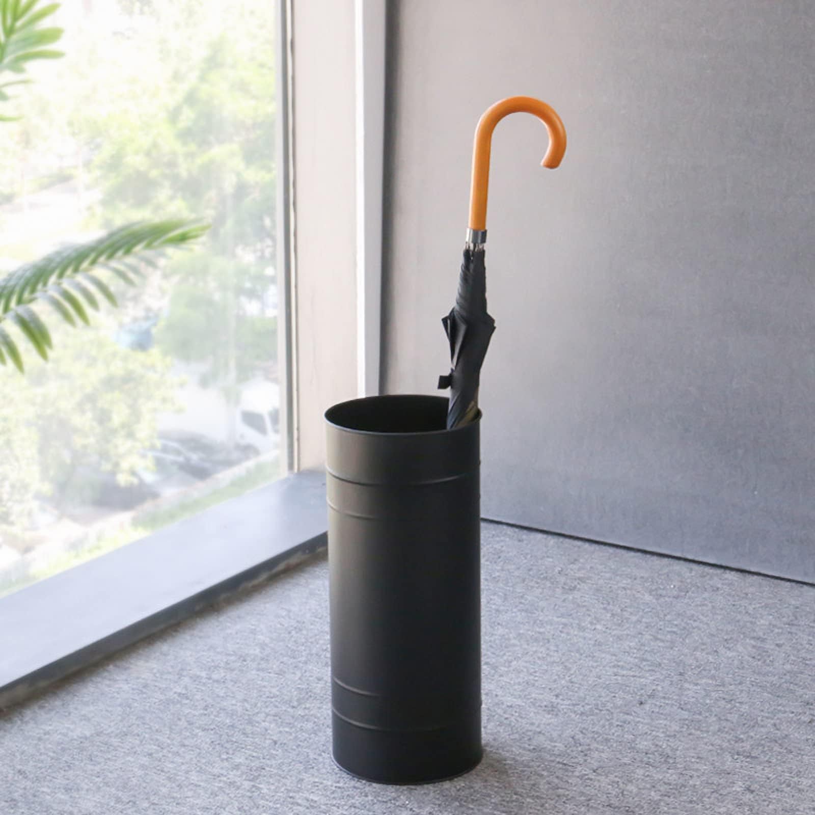 Porte-parapluie en fer noir support rangement parapluie hotel bibliotheque