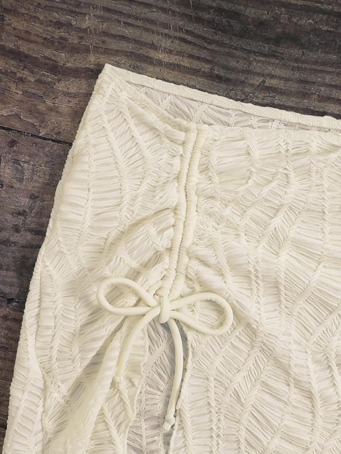 Womens Summer Beach Drawstring Front Cover Up Skirt cover ups for swimwear