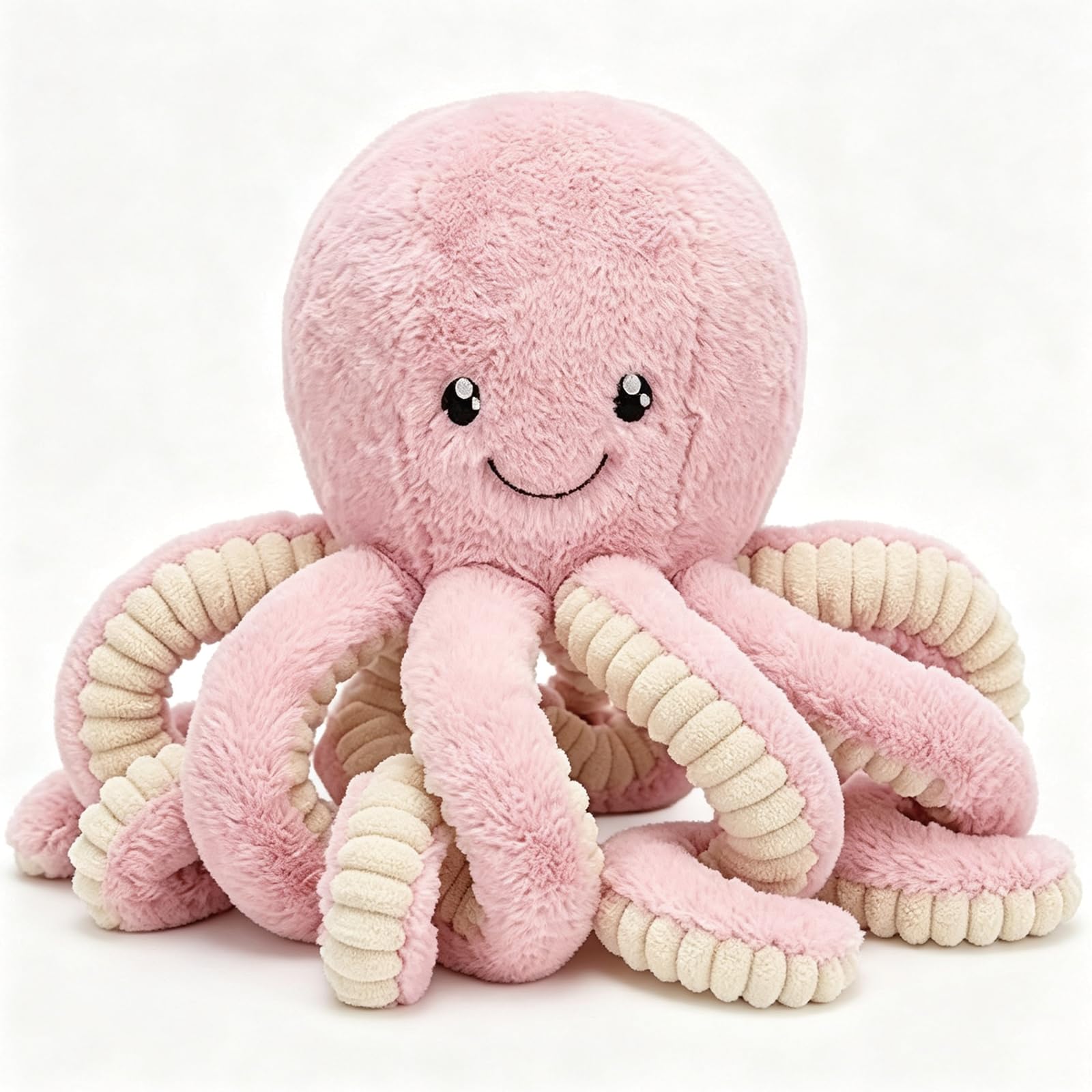 ToqoGeri Octopus Plush, Pink Octopus Plushy, Cuddly Octopus Toy for Emotional Comfort and Decorative Display, Stuffed Octopus Teddy with Premium Soft Materials 22cm