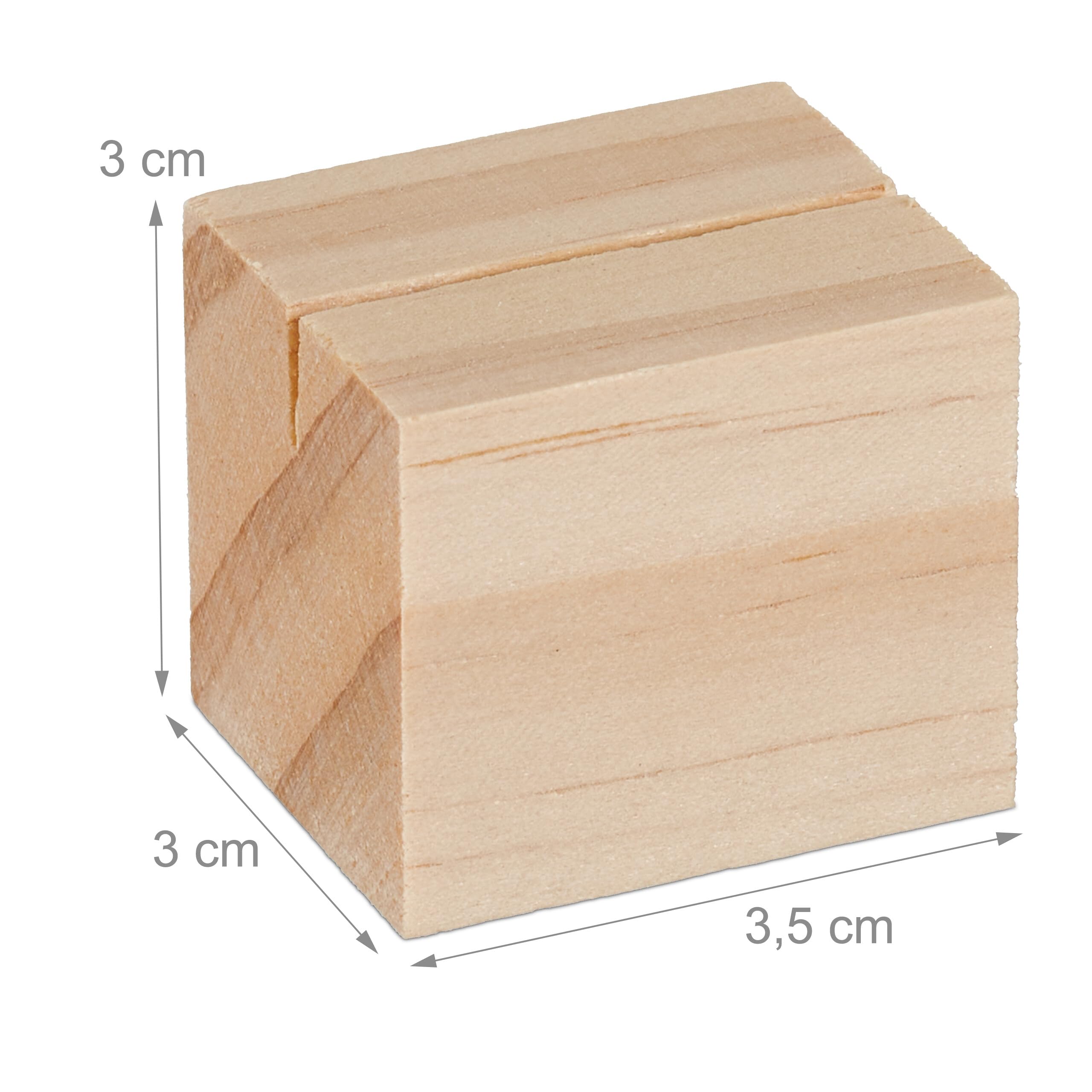 Relaxdays Supporti Segnaposto Legno, Set da 48, Portafoto, Portamenù da Tavolo, per Matrimonio e Battesimo, Naturale
