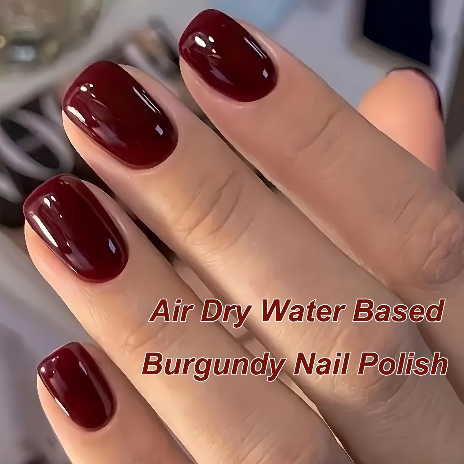 Chunky Star Jelly Glitter Nail Polish – Water-Based Peel Off, Quick Dry, 10ML, Non-Toxic, Pink Jelly Base with Gold Star & Moon Glitter for Women & Girls: Burgundy