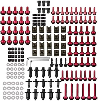 Bodywork Kits 186 PCS Aluminum Fairing Bolt Screws Kit For H-ONDA CBR600RR CBR600 F2 F3 F4 F4I F5 CBR1000RR CBR 1000 Motorcycle Accessories partsRed