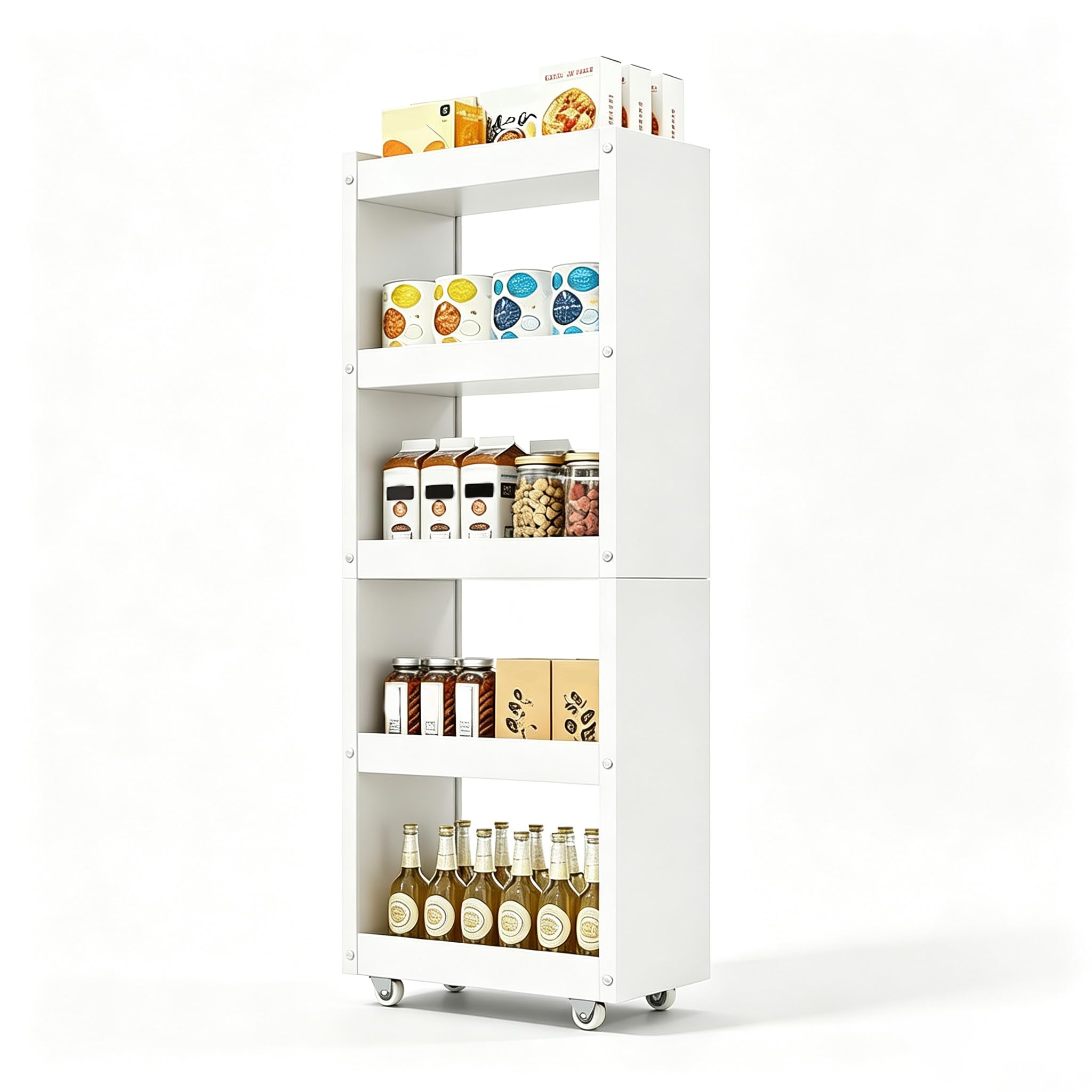 Carrito de almacenamiento junto al refrigerador mueble móvil para cocina