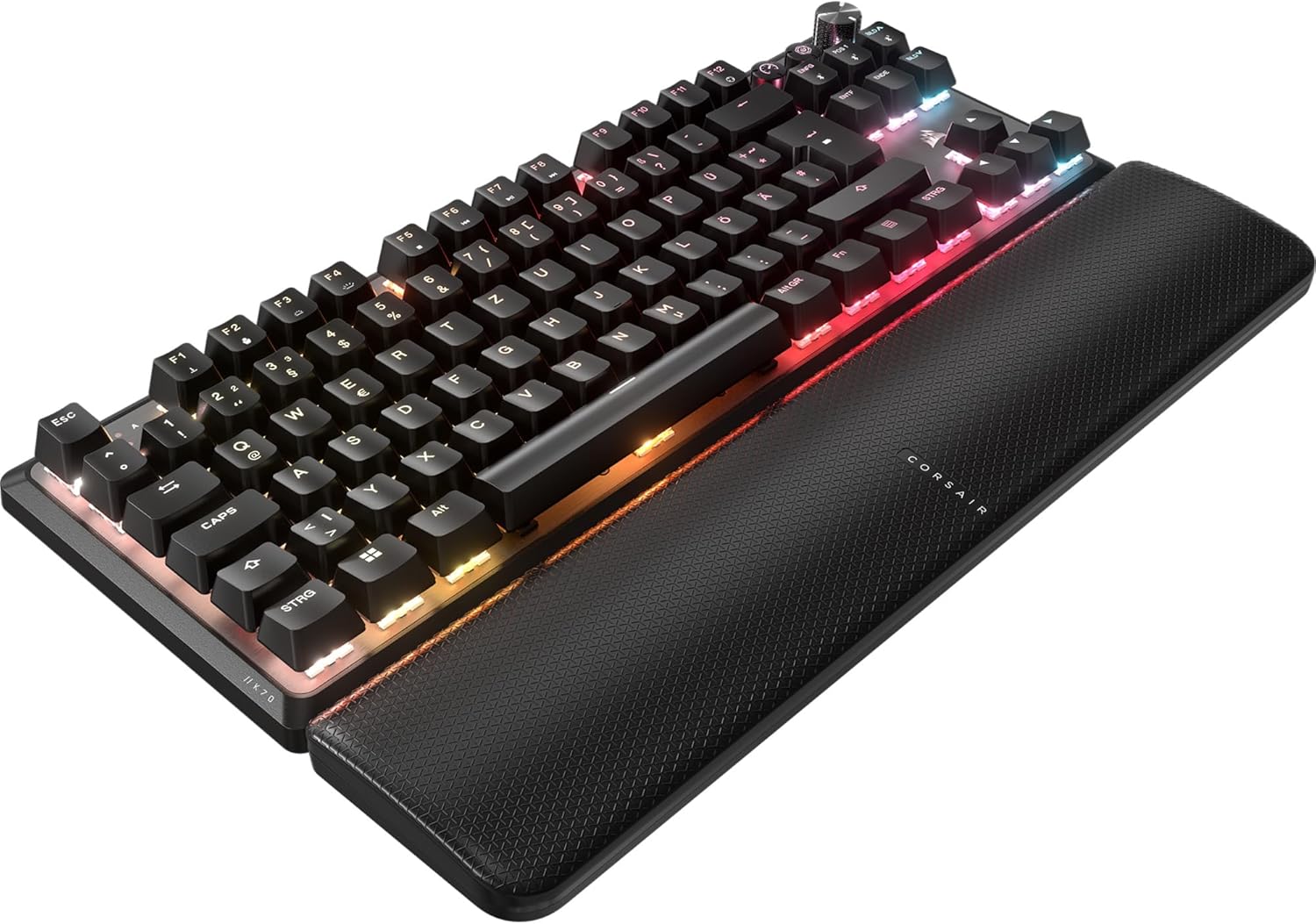 Corsair K70 CORE TKL Wireless RGB Mechanical Tenkeyless Gaming Keyboard - Pre-lubricated MLX Red v2 Linear Switches - SOCD - Dual Layer Sound Dampening - ABS Keycaps - QWERTZ DE - Black