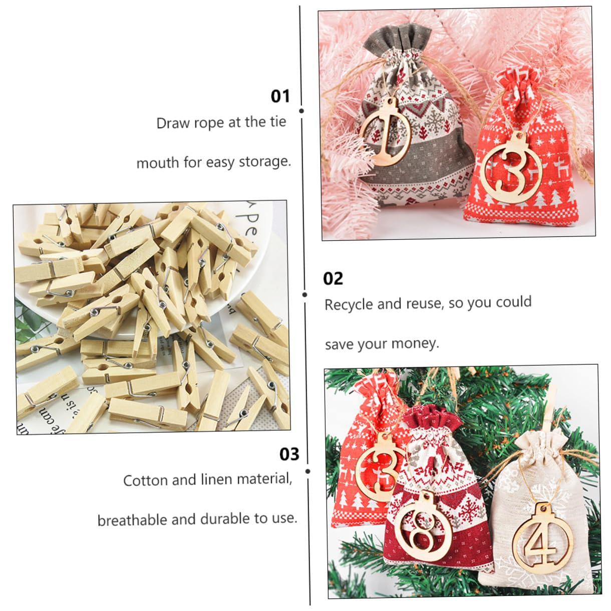 ibasenice Bolsas de Obsequio para Fiestas Navideñas Bolsitas Cordón de Dulces y Golosinas para Colgar Bolsas Cordón para Eventos