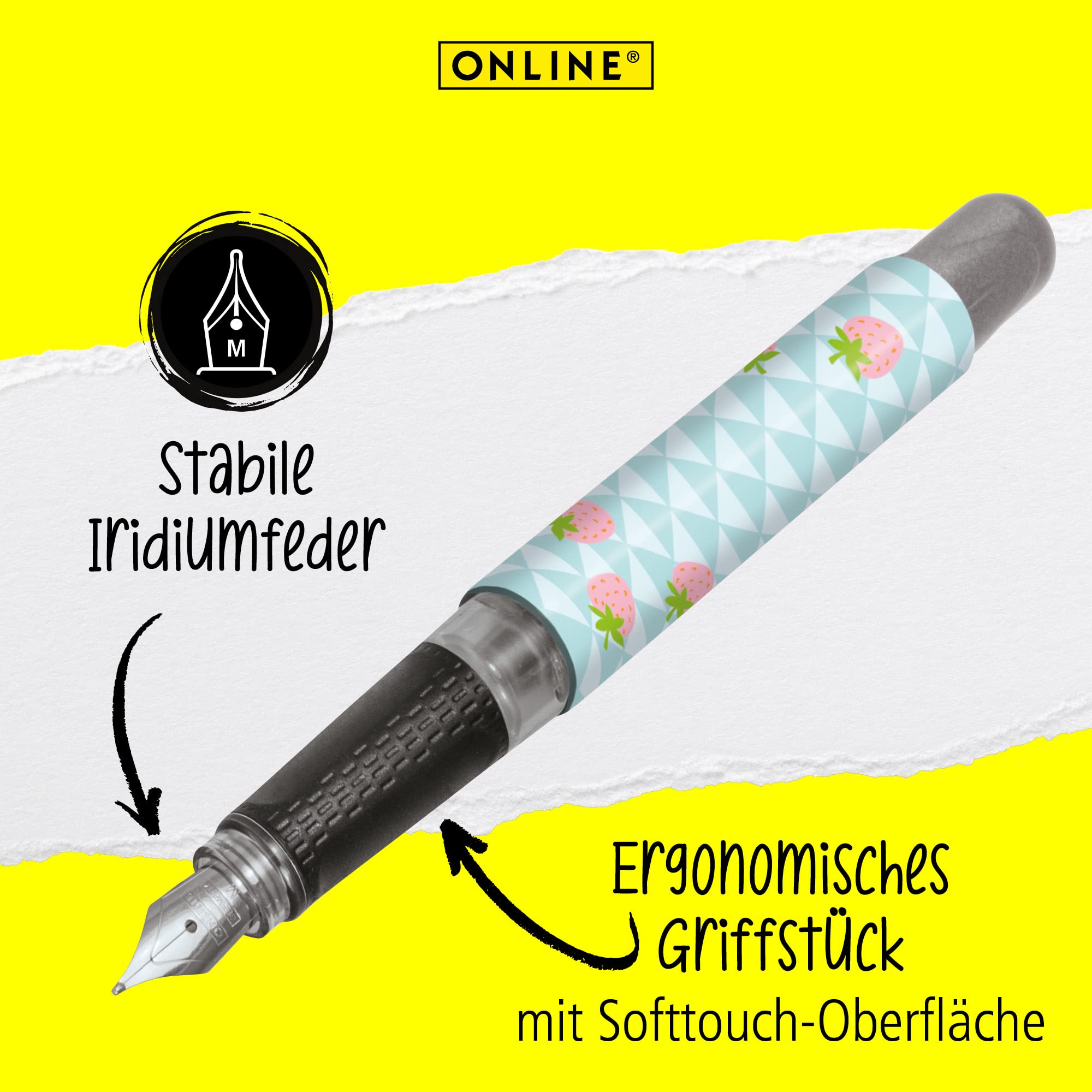 ONLINE College Füller – Mit Weicher Griffzone & Iridium-Feder, Für Rechts- & Linkshänder