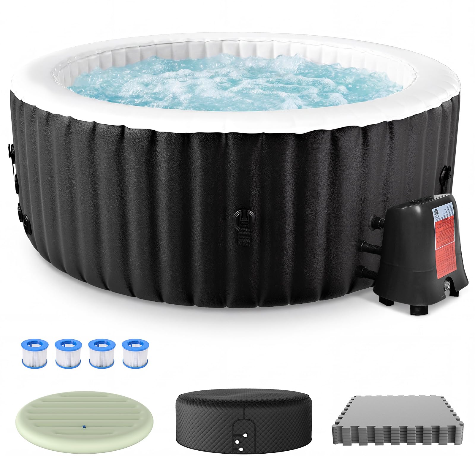 NAIZEA Inflatable Hot Tub Spa with Insulated Cover