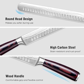 PAUDIN Brisket Knife, 12 Inch Carving Knife, Razor Sharp High Carbon Steel