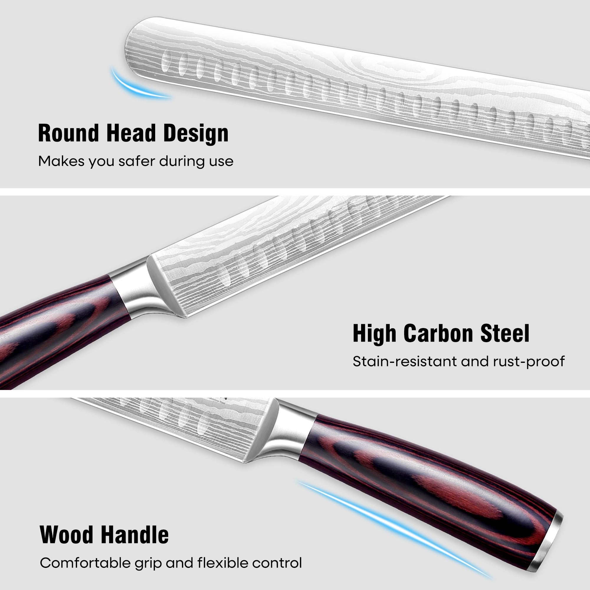 PAUDIN Brisket Knife, 12 Inch Carving Knife, Razor Sharp High Carbon Steel — Amazon image 4