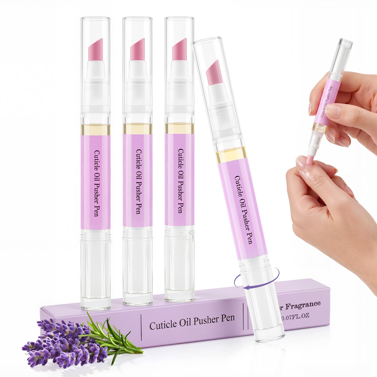 4 Pcs 2-in-1 Cuticle Remover Pen for Hangnails & Dry Nail Cuticle Care Purple-4PCS