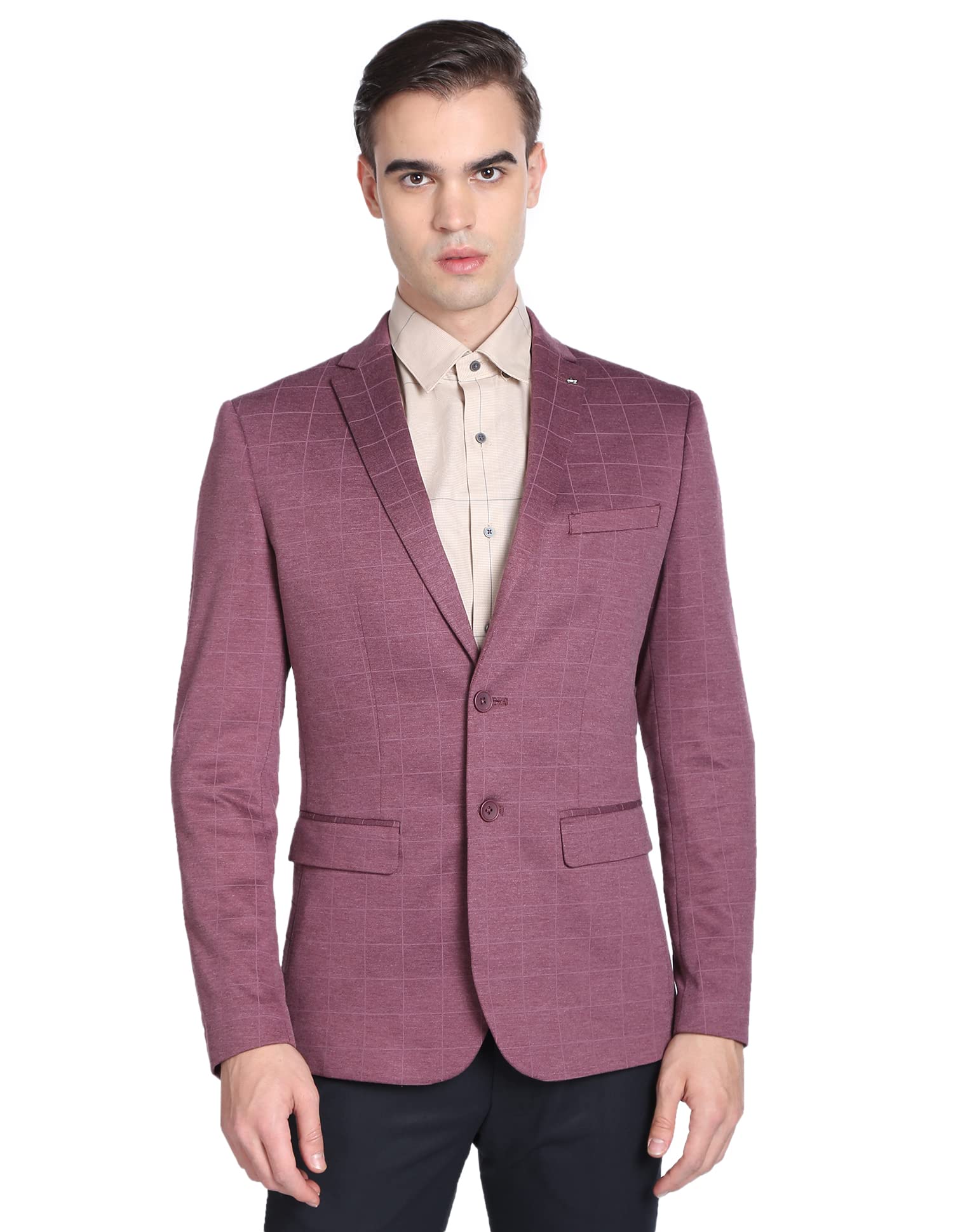 arrow Windowpane Check Heathered Knit Blazer-picture-18