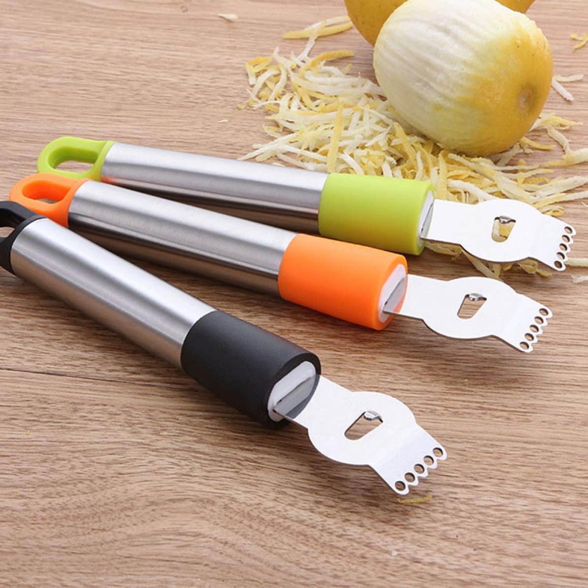 Zester Peeler Grater with Channel and Loop Stainless Steel