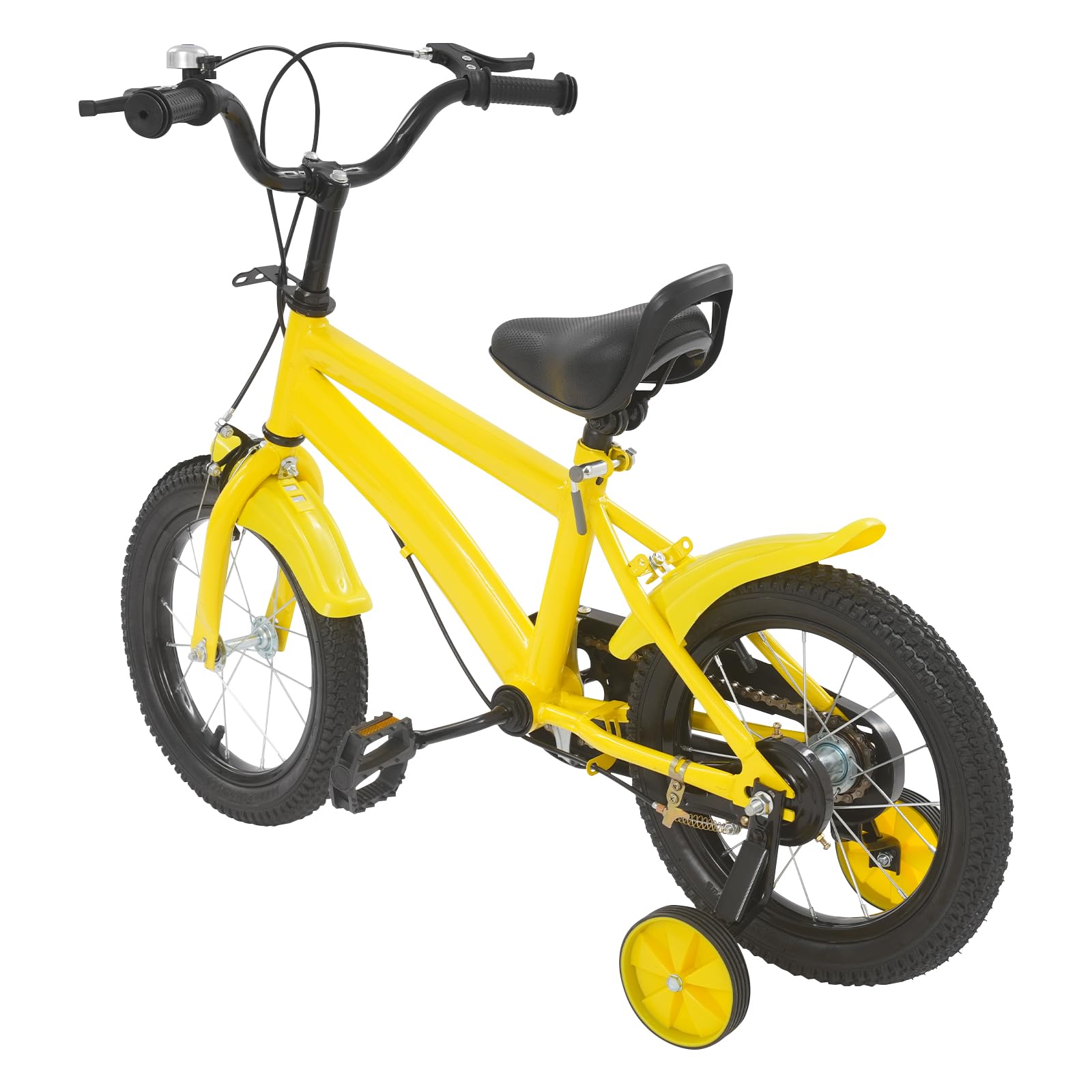 Bicicleta infantil de 14 pulgadas para niños y niñas a partir de 3 – 7 años, bicicleta mejorada para niños con ruedas estabilizadoras, bicicleta para niños, altura ajustable, bicicletas para