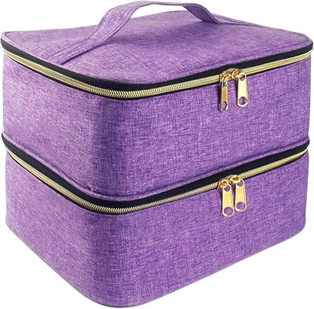 Colcolo Nail Polish Carrying Case Bag Container Travel Case with Soft Dividers Nail Organizer Storage Bag for Cosmetic Nail Polish Polish