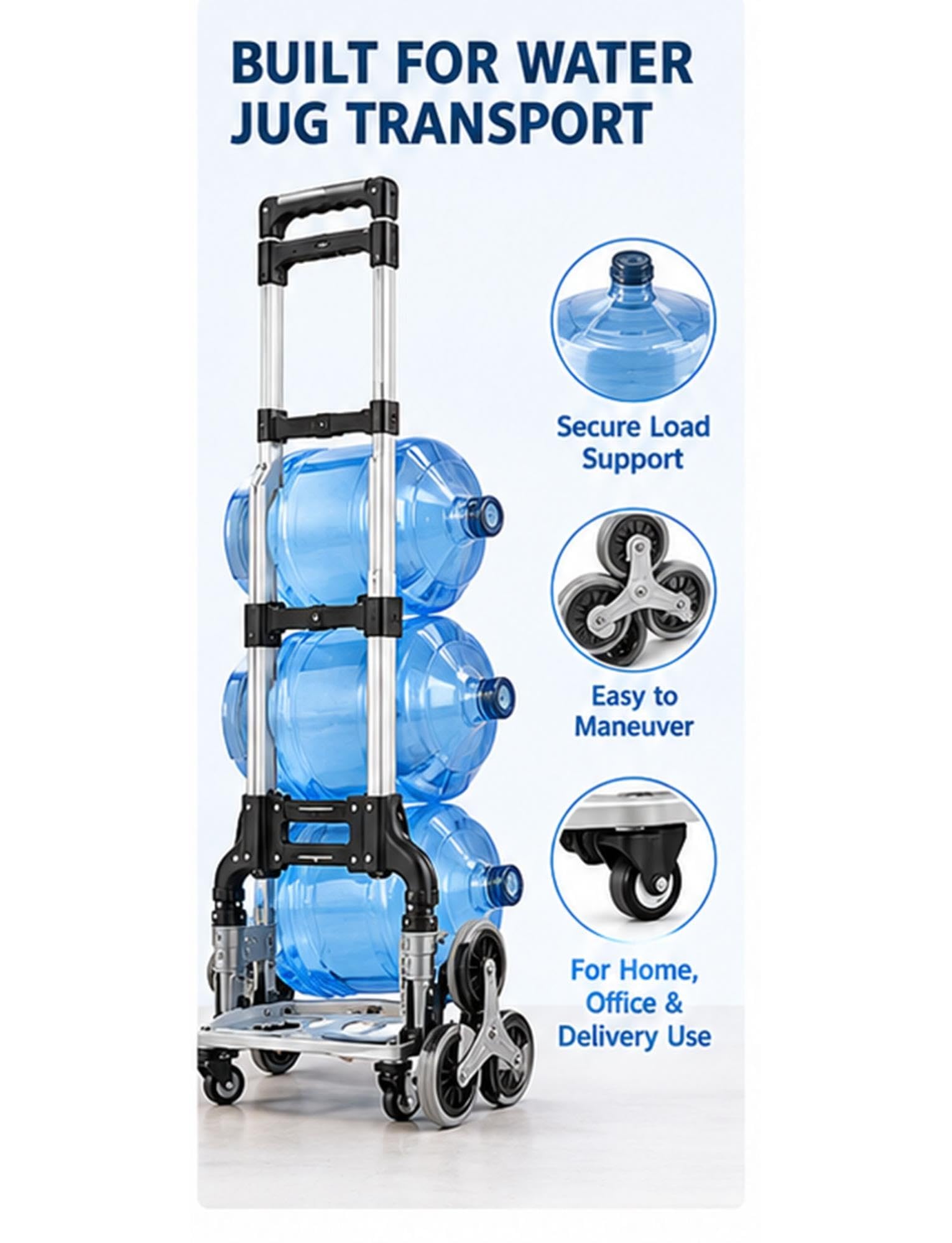 Carrello saliscale pieghevole, portata 120 kg