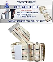 Secure Safety Solutions SGBM-60S Gait Belt for Seniors - Metal Buckle Transfer & Walking Aid, 400 lbs Capacity, 60 Inch