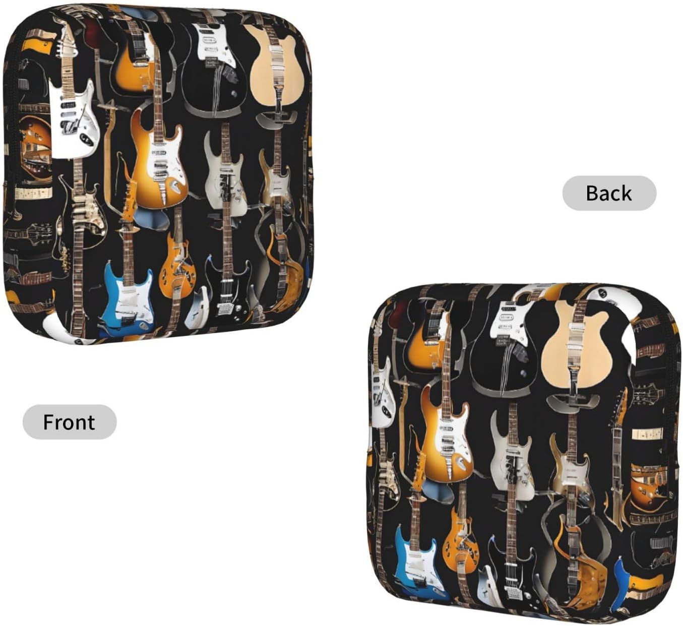 Sanitary Pad Storage Bag Pouch for Women Period Organizer with Inner Pocket, Zipper Menstrual Bag for Tampons, Travel, Office Guitars image 2