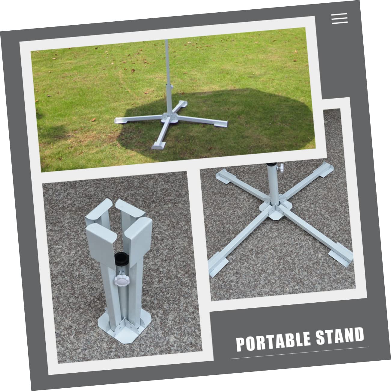 Stabilny przenośny stojak na parasol plażowy – 4-noga stalowa składana podstawa parasola na patio na zewnątrz idealna do użytku na plaży i ogrodzie i łatwa do przenoszenia