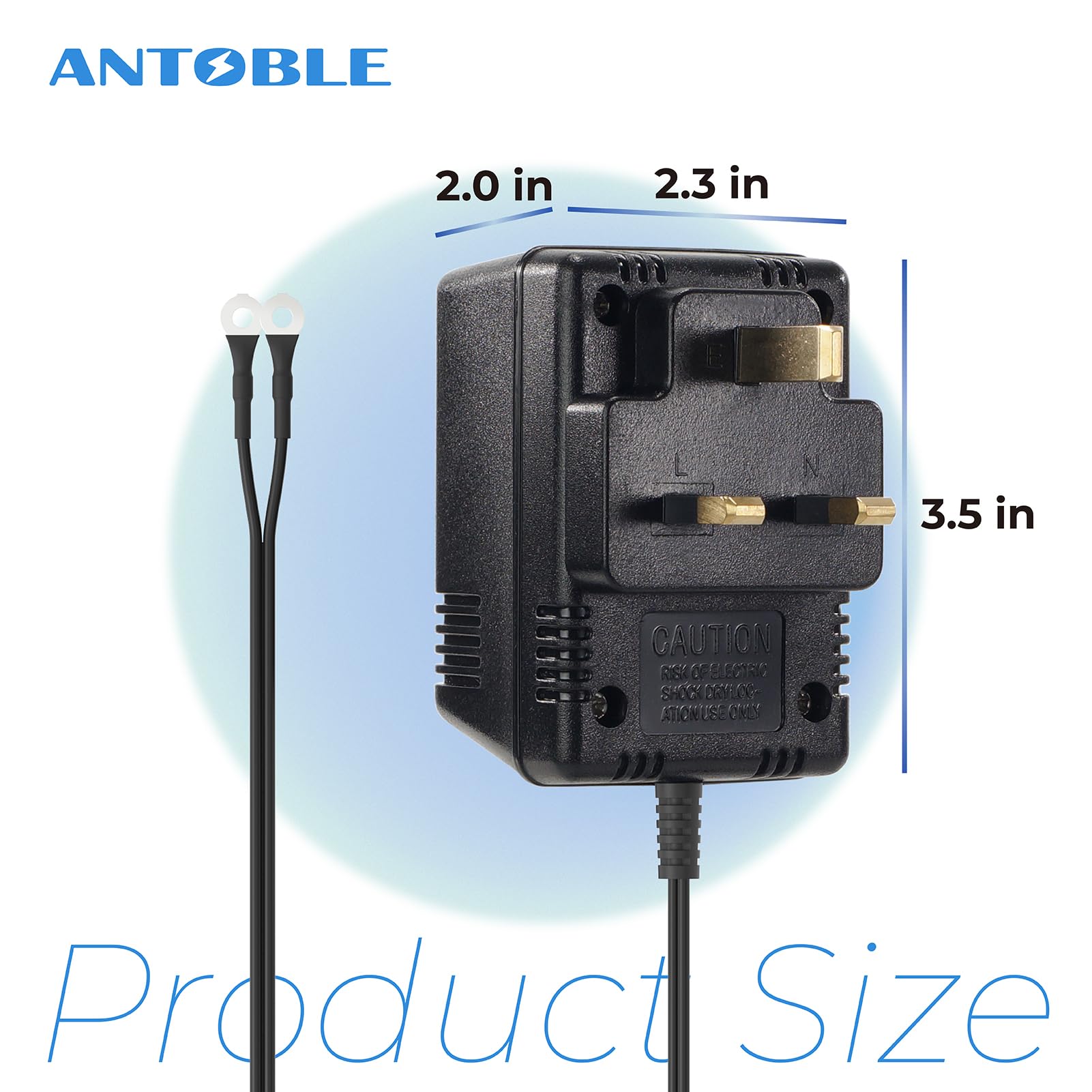 Antoble Ring Doorbell Transformateur 18 V/500 mA, adaptateur d'alimentation AC noir, accessoire de maison intelligente, compatible avec Video Doorbell 2 Pro (5 m)