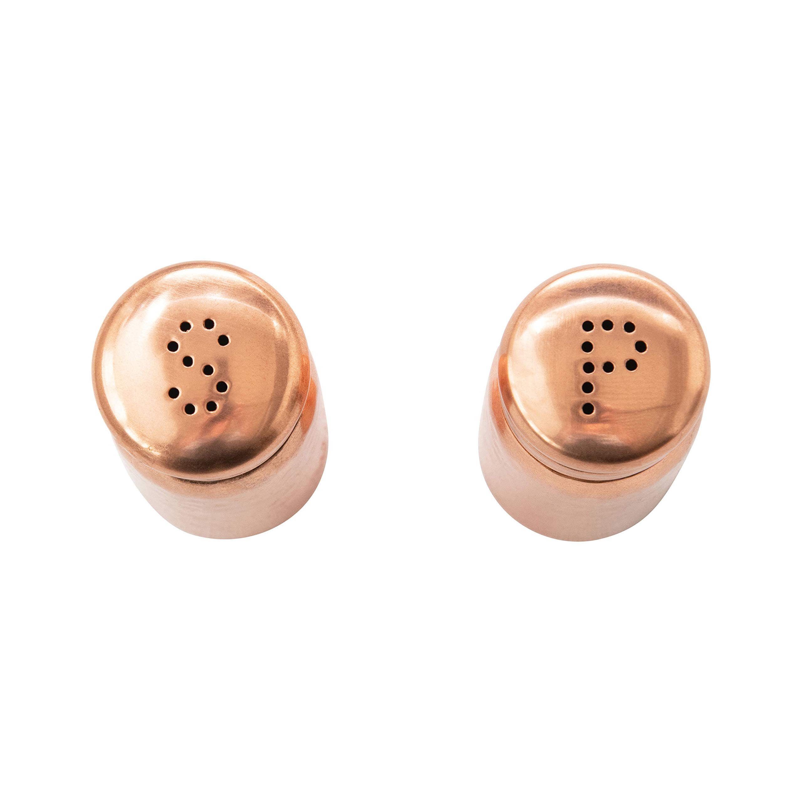 Creative Co-op DF4390 Salière et poivrière en acier inoxydable martelé Finition cuivre