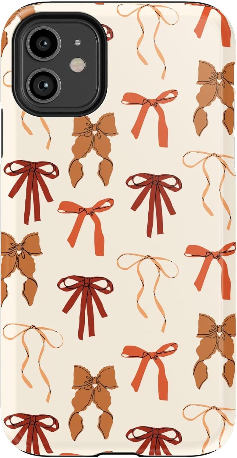 Casely iPhone 11 Case | Fall Girlie | Pumpkin Spice Bows | Essential Slim Dual-Layer Protective Design