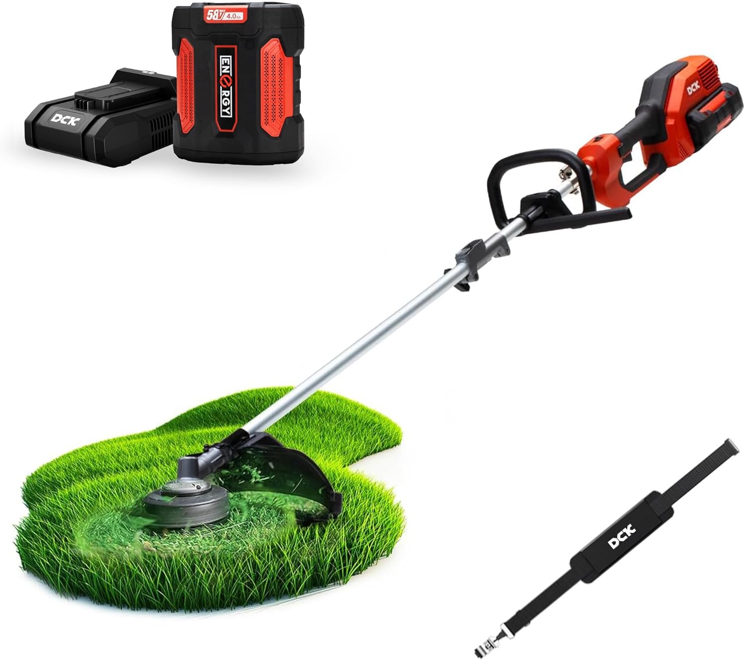 String Trimmer Cordless, 58V 15" Brushless Weed Wacker with Rapid Reload and Auto Feed, 3-Speed Multi-Head Lawn Edger, Electric Weed Eater for Weeds and Grass, 4.0Ah Battery and Charger