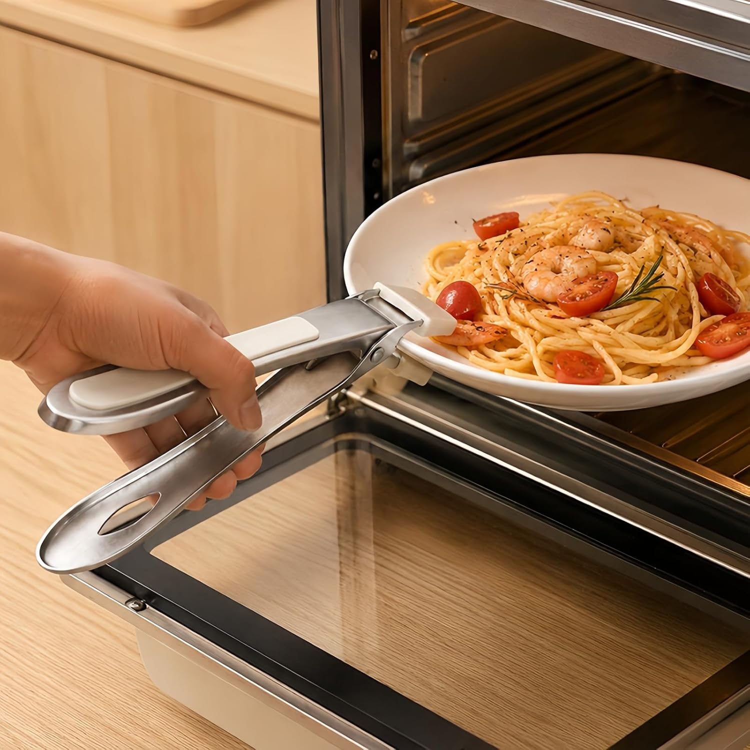 Hot Plate Gripper, 304 Stainless Steel, 7.5 Inch Black