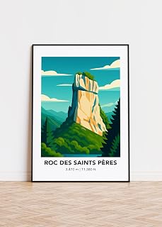 Roc des Saints Pères Mountain Art Print: Minimalist Travel Poster