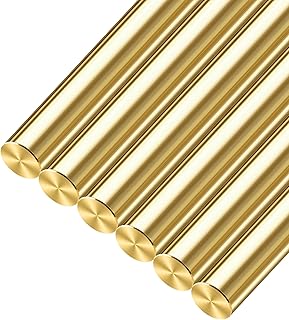 3/16 inch Brass Rods 3/16 x 12 in, 6 Pcs for Knife Making Knife Handles Pins Stock Knife Scale Solid Round Brass Rod Dowel Rivet Gunsmithing Crafts Modeling Hobby